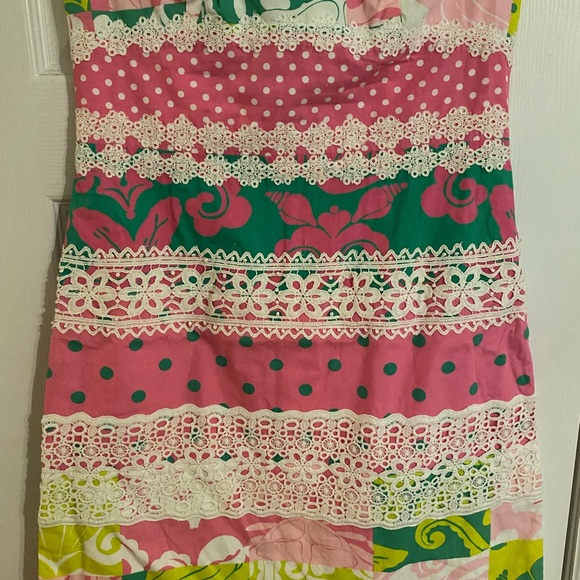 Lilly Pulitzer White Tag Strapless Patch Dress 4 - Picture 3 of 4